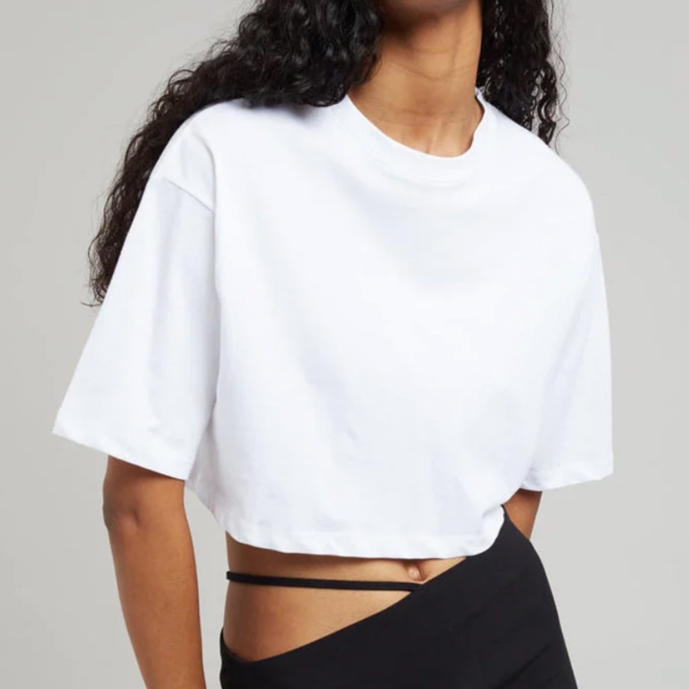 The Frankie Shop Karina White Cropped Tee